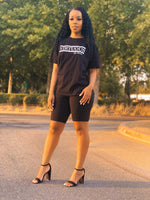 Stay Virtuous and Chill biker short set (black)